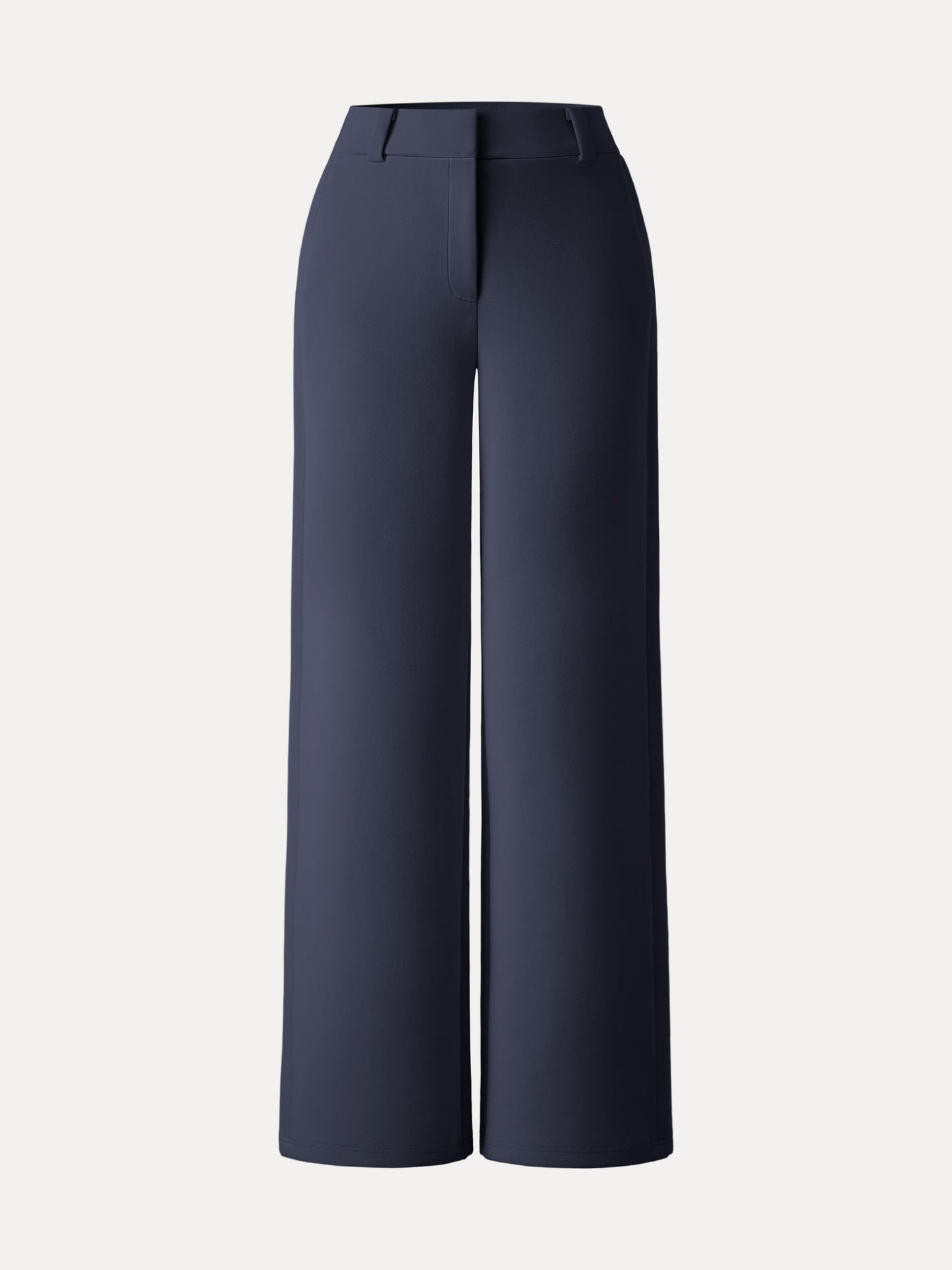 Women's Stretchy Wide-Leg Trousers with Fly-Front for Work
