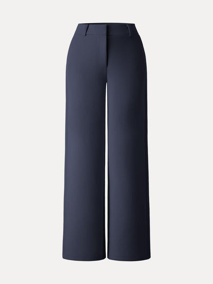 Women's Stretchy Wide-Leg Trousers with Fly-Front for Work