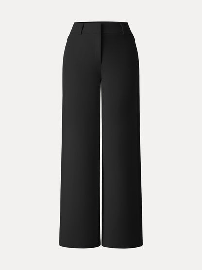 Women's Stretchy Wide-Leg Trousers with Fly-Front for Work