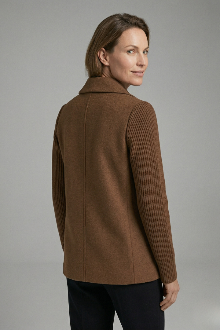 Women's Structured Blazer with Lapel Collar for Office