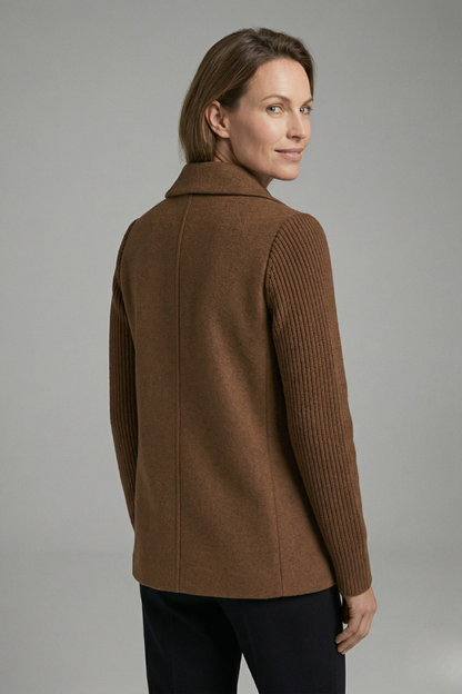 Women's Structured Blazer with Lapel Collar for Office
