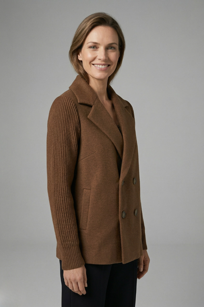 Women's Structured Blazer with Lapel Collar for Office