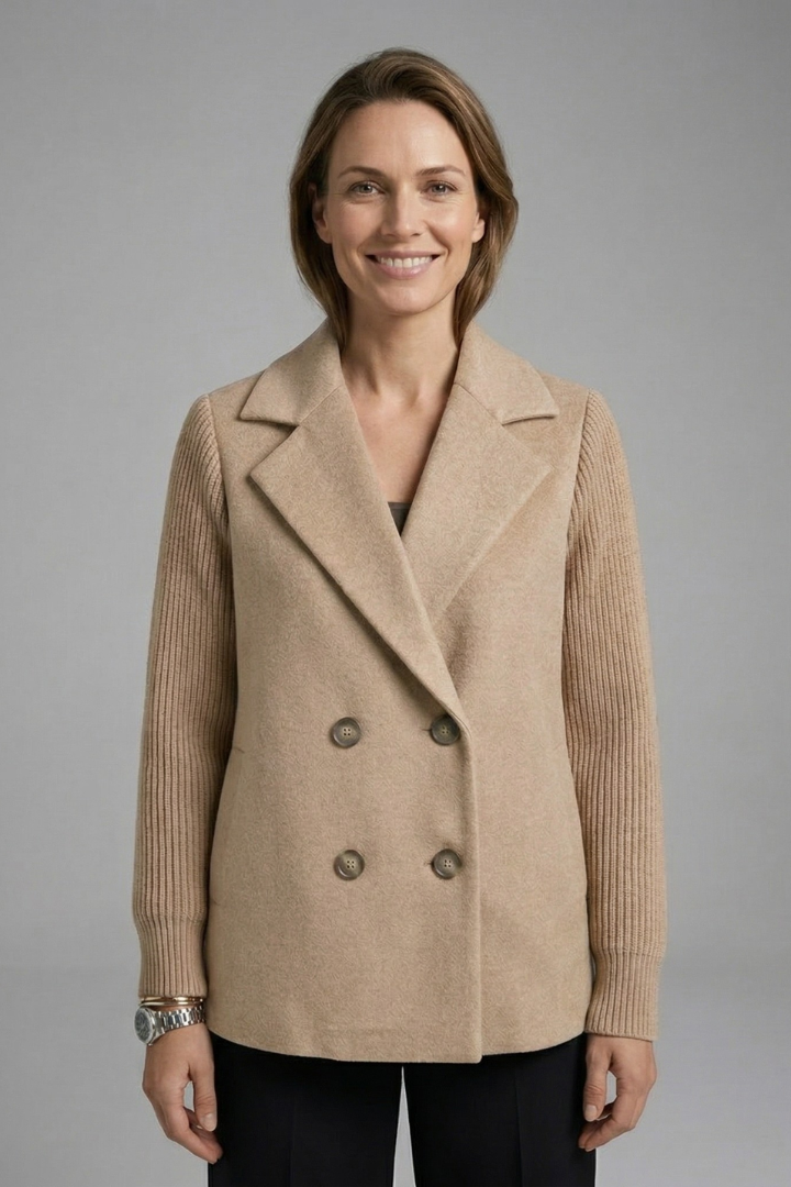 Women's Structured Blazer with Lapel Collar for Office