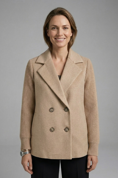 Women's Structured Blazer with Lapel Collar for Office