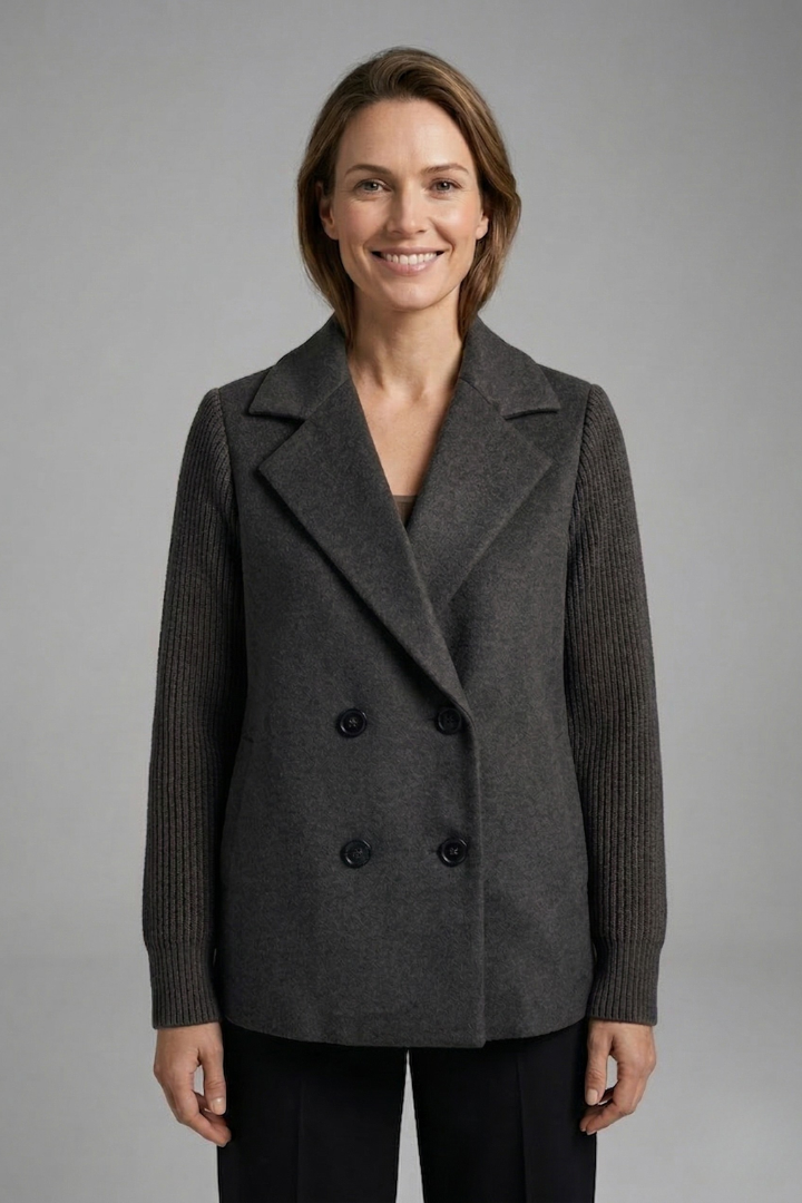 Women's Structured Blazer with Lapel Collar for Office