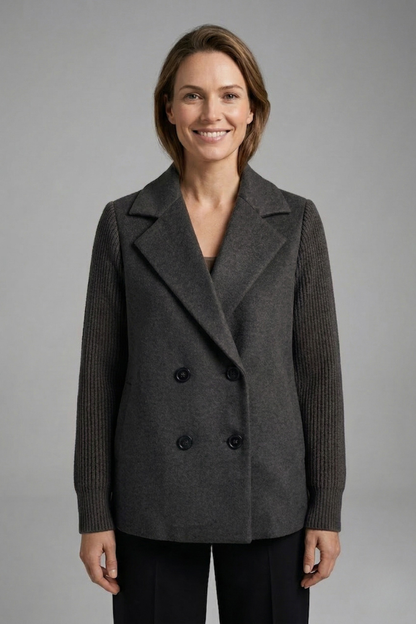 Women's Structured Blazer with Lapel Collar for Office