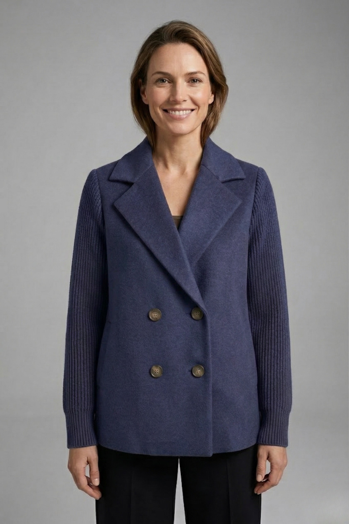 Women's Structured Blazer with Lapel Collar for Office