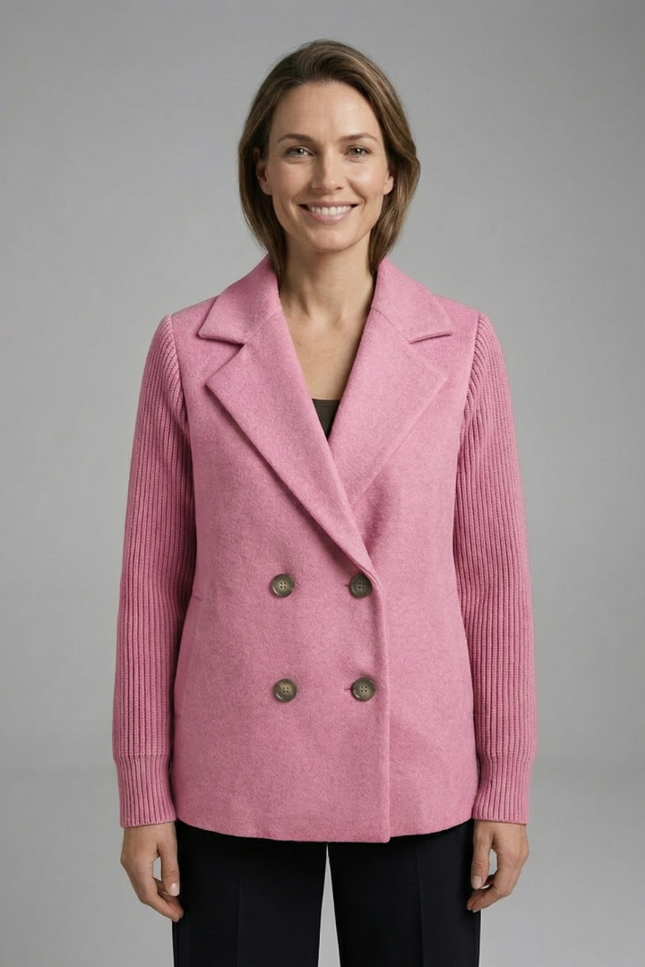 Women's Structured Blazer with Lapel Collar for Office
