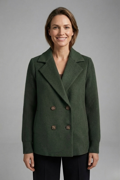 Women's Structured Blazer with Lapel Collar for Office