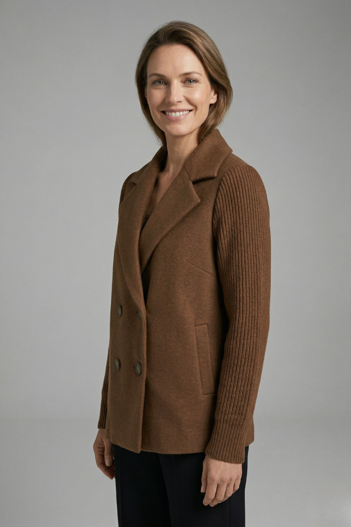 Women's Structured Blazer with Lapel Collar for Office