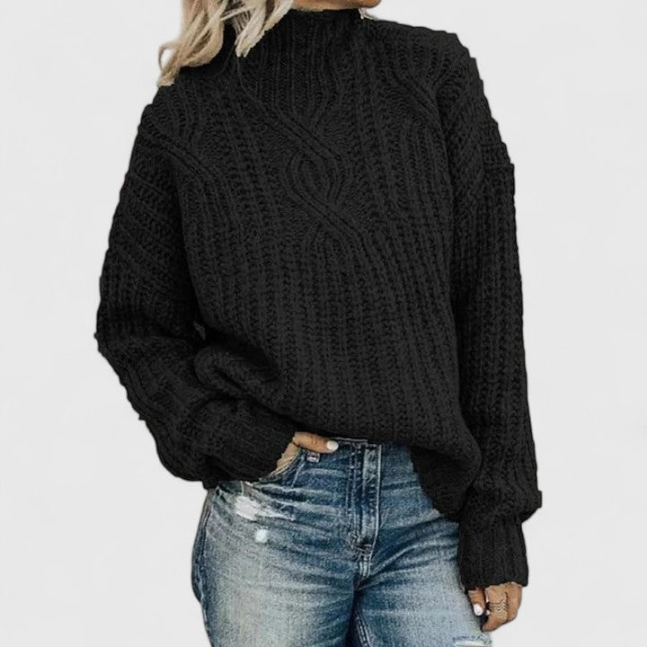 Women's Sweater with Cable Knit for Transitional Weather