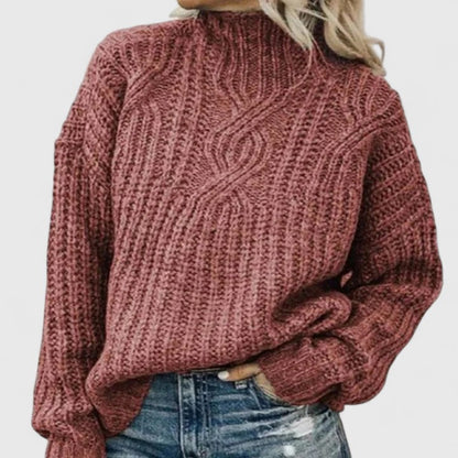 Women's Sweater with Cable Knit for Transitional Weather