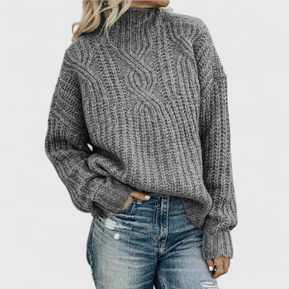 Women's Sweater with Cable Knit for Transitional Weather
