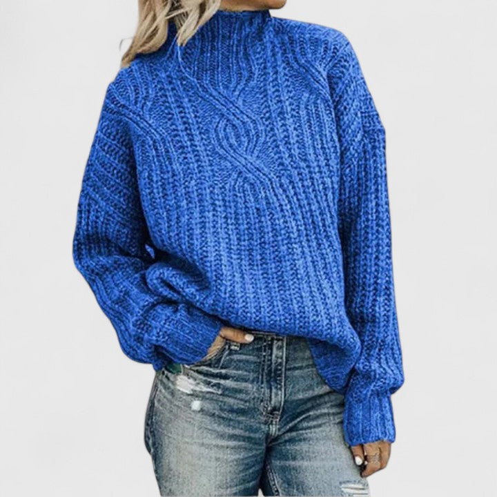 Women's Sweater with Cable Knit for Transitional Weather