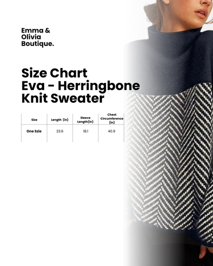 Women's Sweater with Two-Tone Herringbone Knit for Autumn
