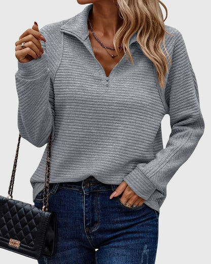 Women's Sweater with Zip-front for All-Year Layering
