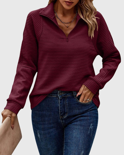 Women's Sweater with Zip-front for All-Year Layering