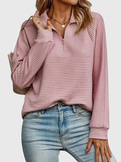 Women's Sweater with Zip-front for All-Year Layering