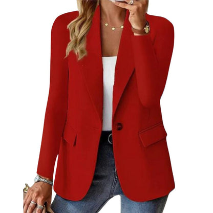 Women's Tailored Blazer with Notched Lapel for Office Use