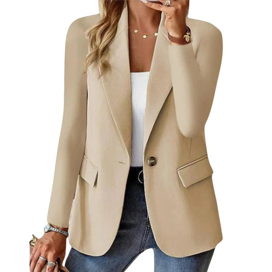 Women's Tailored Blazer with Notched Lapel for Office Use