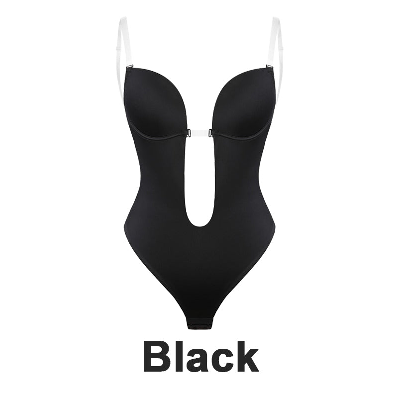 Women's Thong Bodysuit with Built-in Bra for Backless