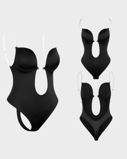 Women's Thong Bodysuit with Built-in Bra for Backless