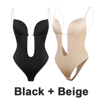 Women's Thong Bodysuit with Built-in Bra for Backless