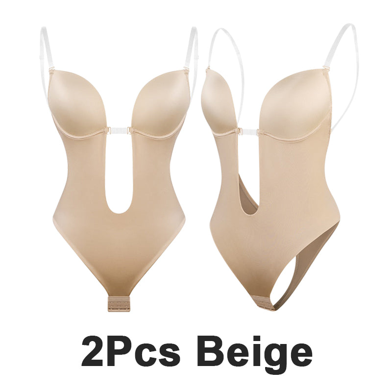 Women's Thong Bodysuit with Built-in Bra for Backless