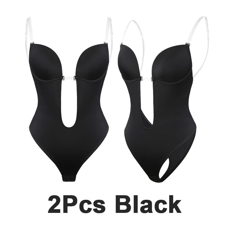 Women's Thong Bodysuit with Built-in Bra for Backless