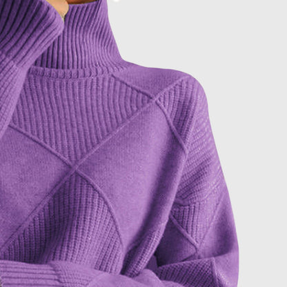 Women's Turtleneck Sweater Geometric Pattern for Casual