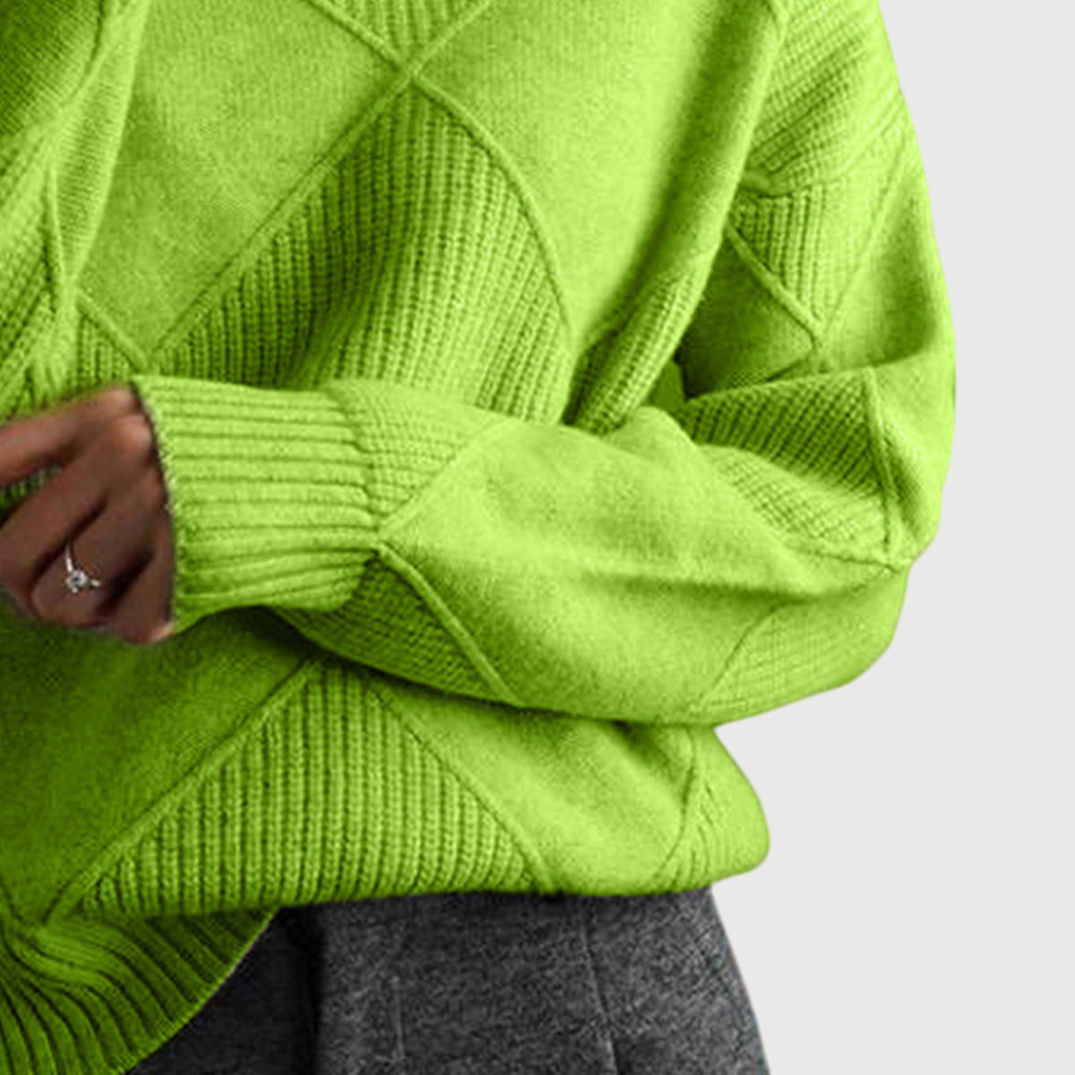 Women's Turtleneck Sweater Geometric Pattern for Casual
