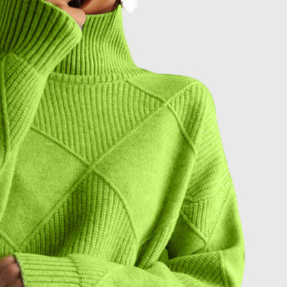 Women's Turtleneck Sweater Geometric Pattern for Casual