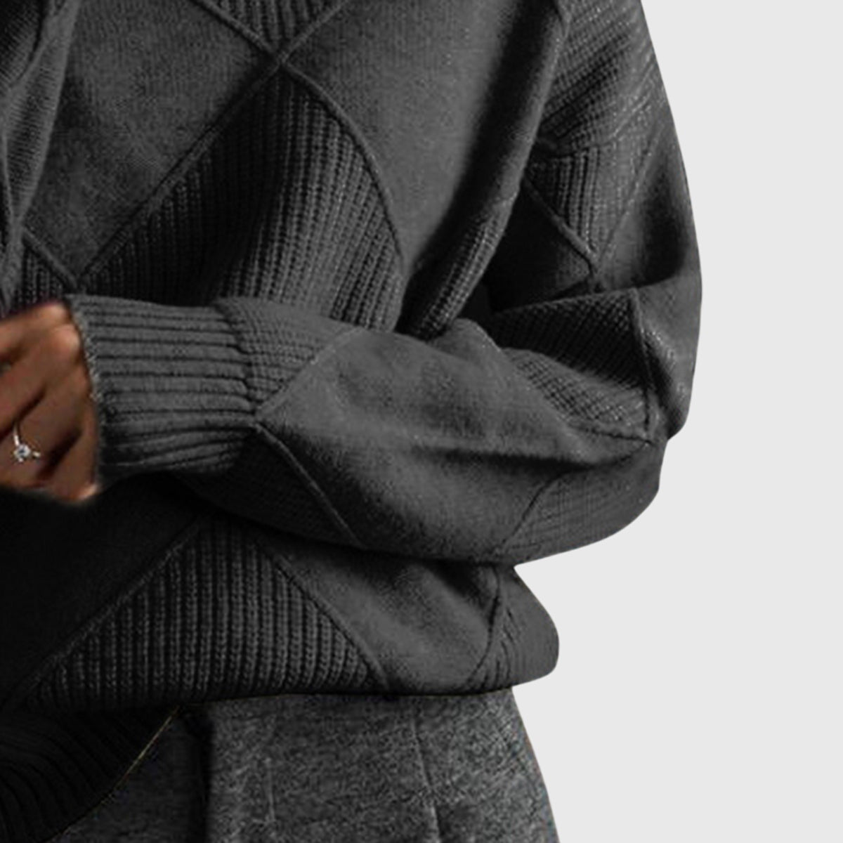 Women's Turtleneck Sweater Geometric Pattern for Casual