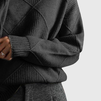 Women's Turtleneck Sweater Geometric Pattern for Casual