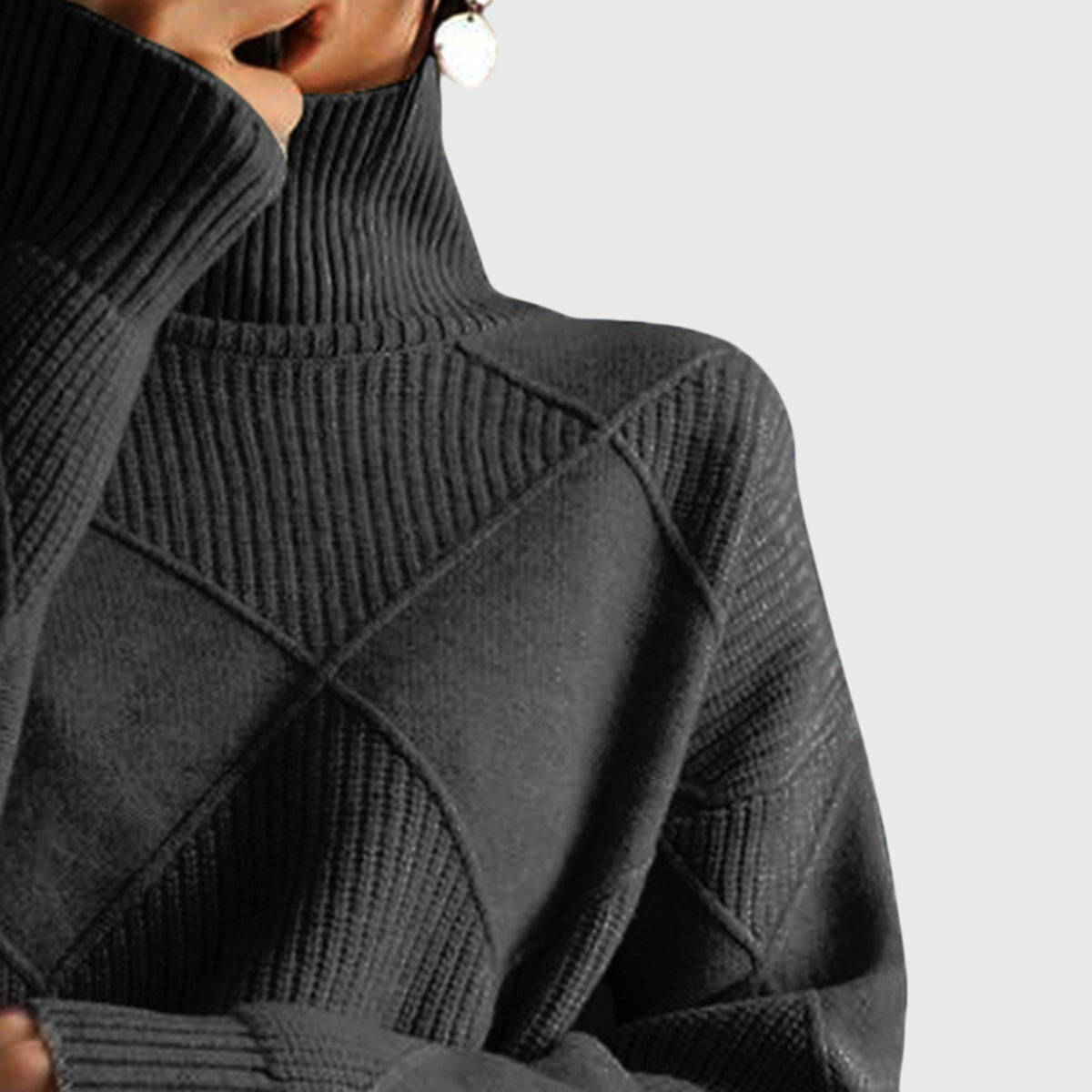 Women's Turtleneck Sweater Geometric Pattern for Casual