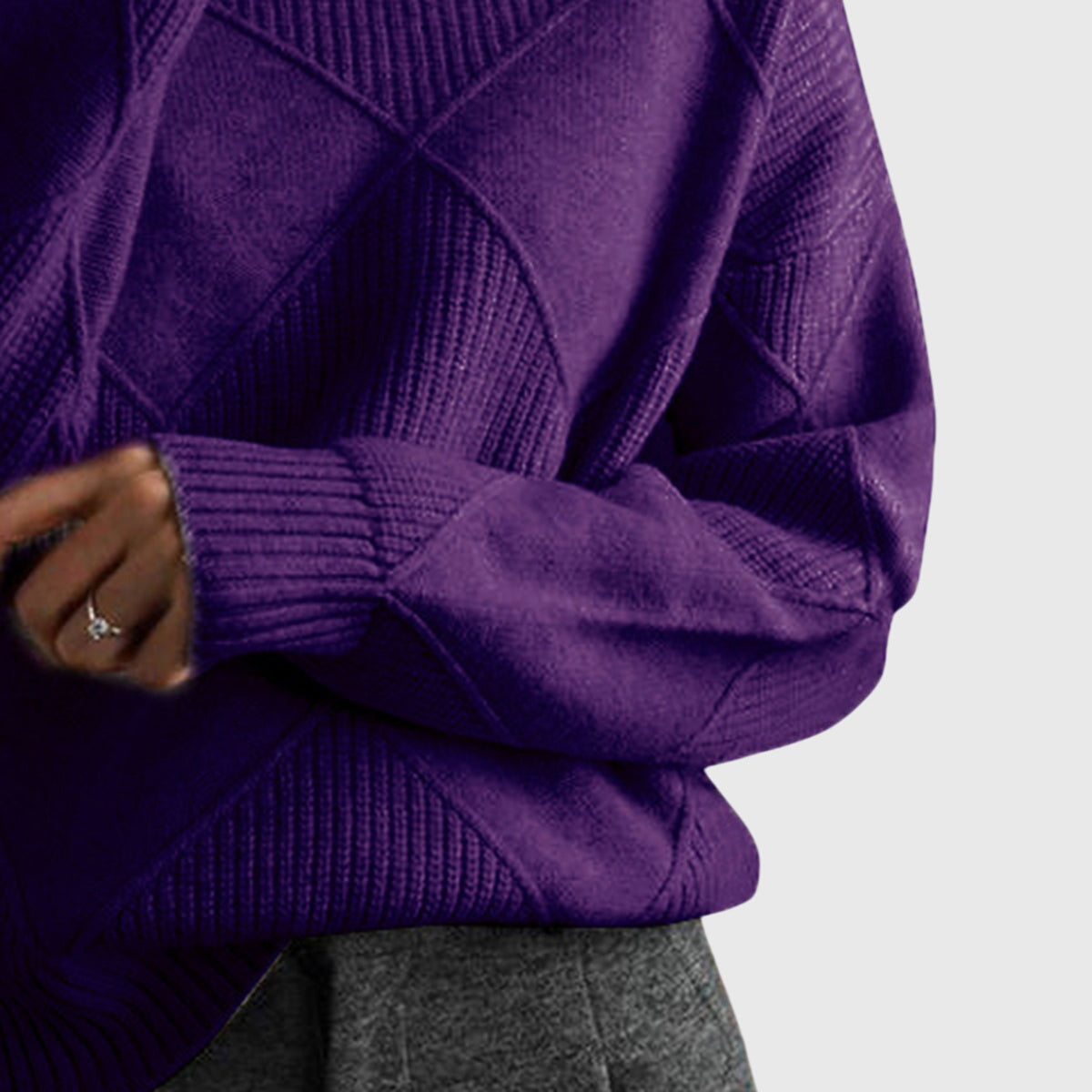 Women's Turtleneck Sweater Geometric Pattern for Casual