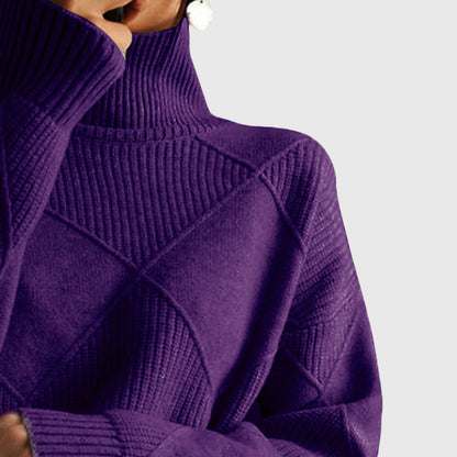 Women's Turtleneck Sweater Geometric Pattern for Casual