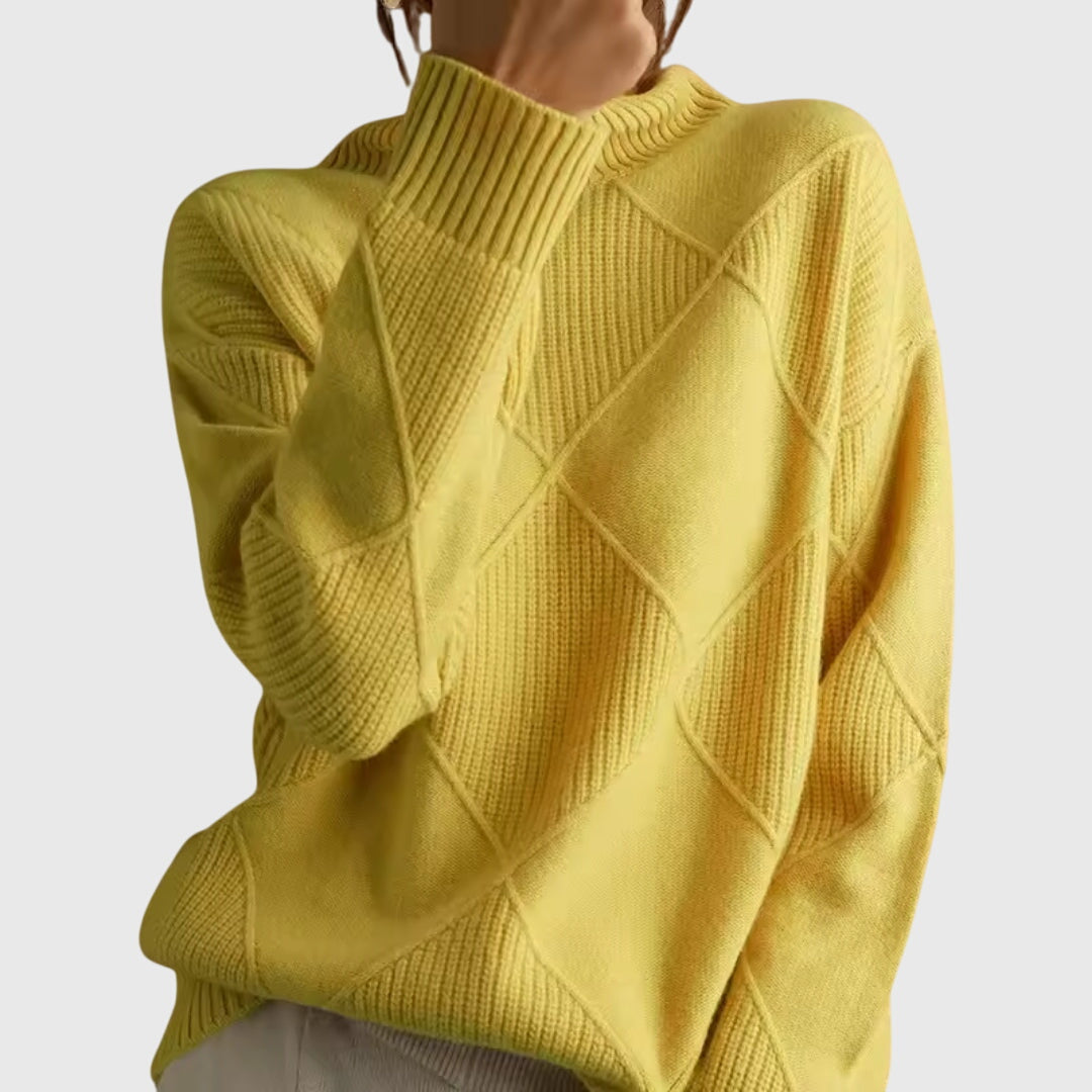 Women's Turtleneck Sweater Geometric Pattern for Casual