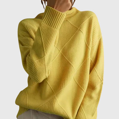 Women's Turtleneck Sweater Geometric Pattern for Casual