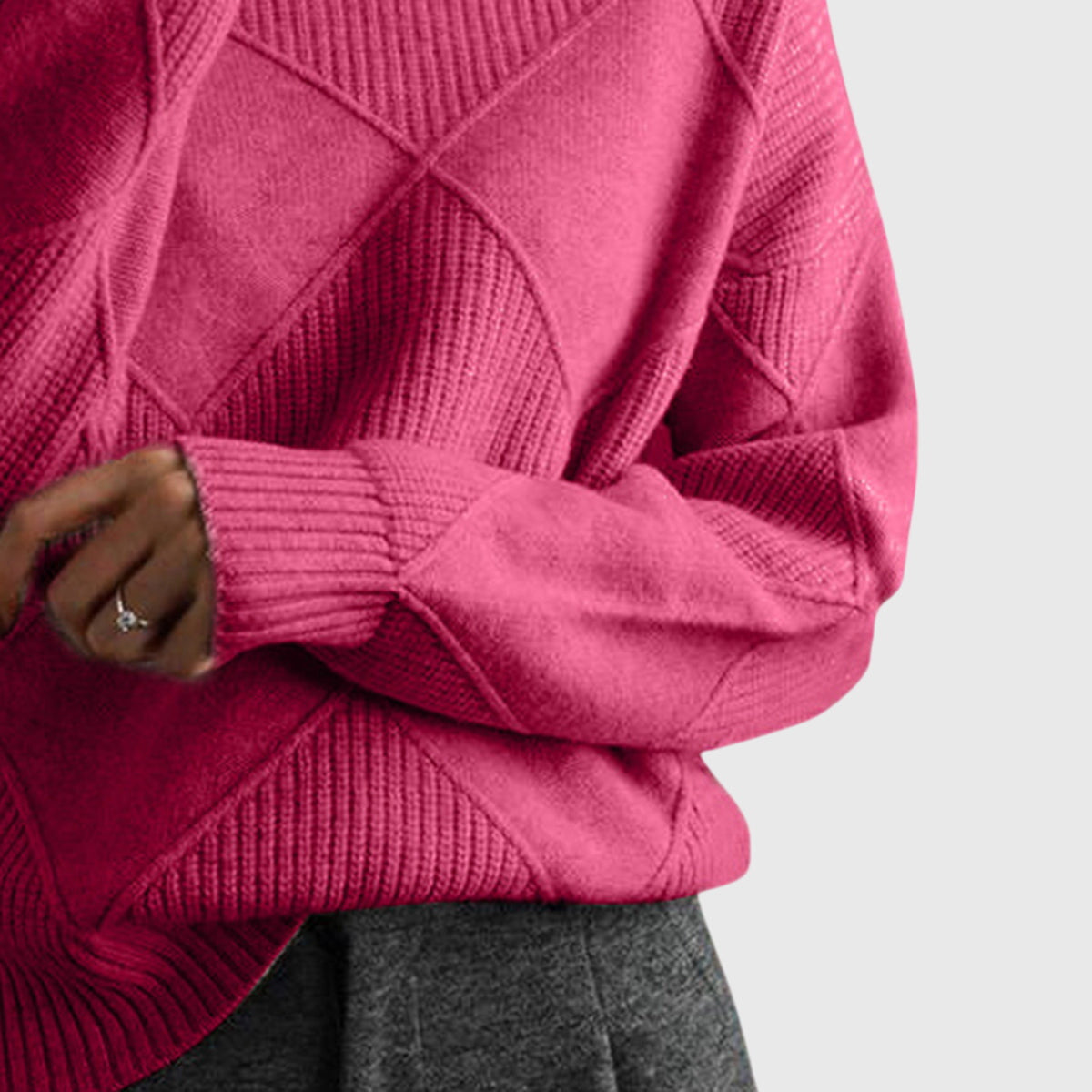 Women's Turtleneck Sweater Geometric Pattern for Casual