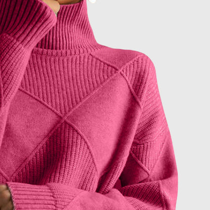 Women's Turtleneck Sweater Geometric Pattern for Casual