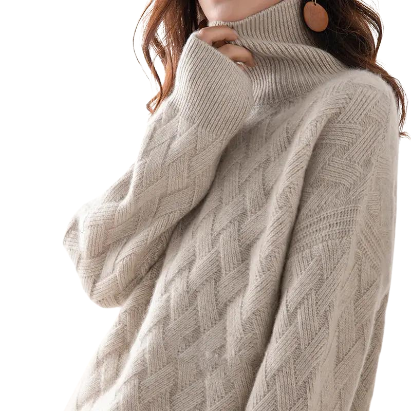 Women's Turtleneck with Premium Cashmere for Office Wear