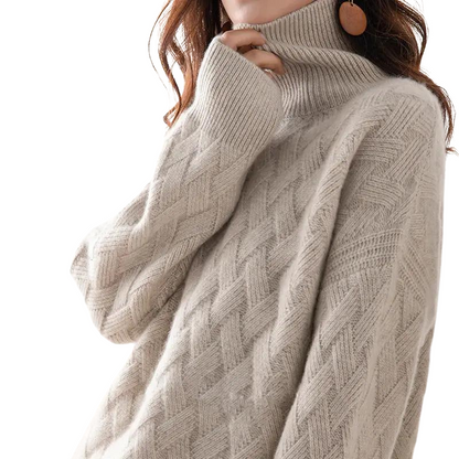 Women's Turtleneck with Premium Cashmere for Office Wear