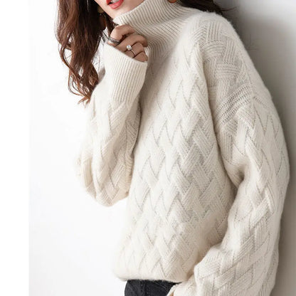Women's Turtleneck with Premium Cashmere for Office Wear
