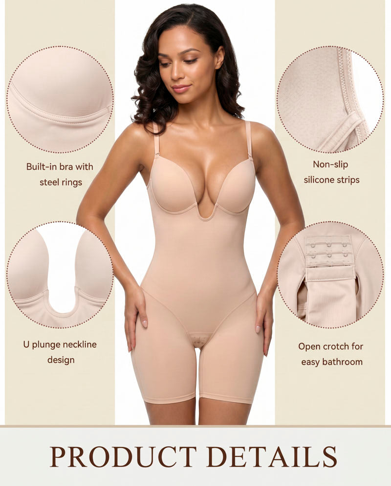 Women's U Plunge Strapless Bodysuit for Bridal Wear
