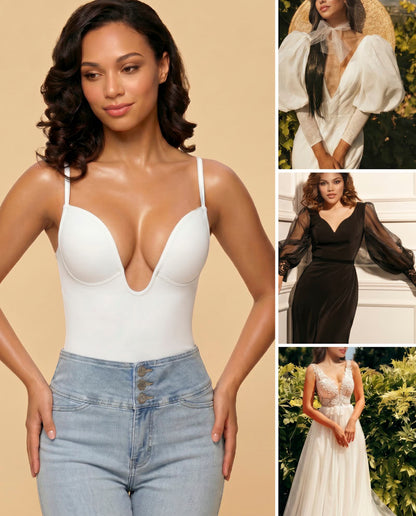 Women's U Plunge Strapless Bodysuit for Bridal Wear