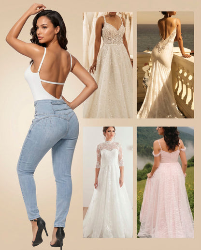 Women's U Plunge Strapless Bodysuit for Bridal Wear