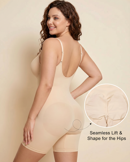 Women's Zip Front Bodysuit with Tummy Control for Smoothing