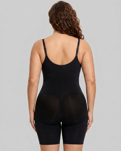 Women's Zip Front Bodysuit with Tummy Control for Smoothing