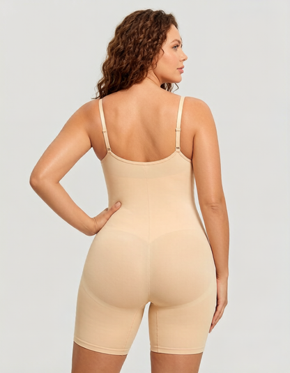 Women's Zip Front Bodysuit with Tummy Control for Smoothing